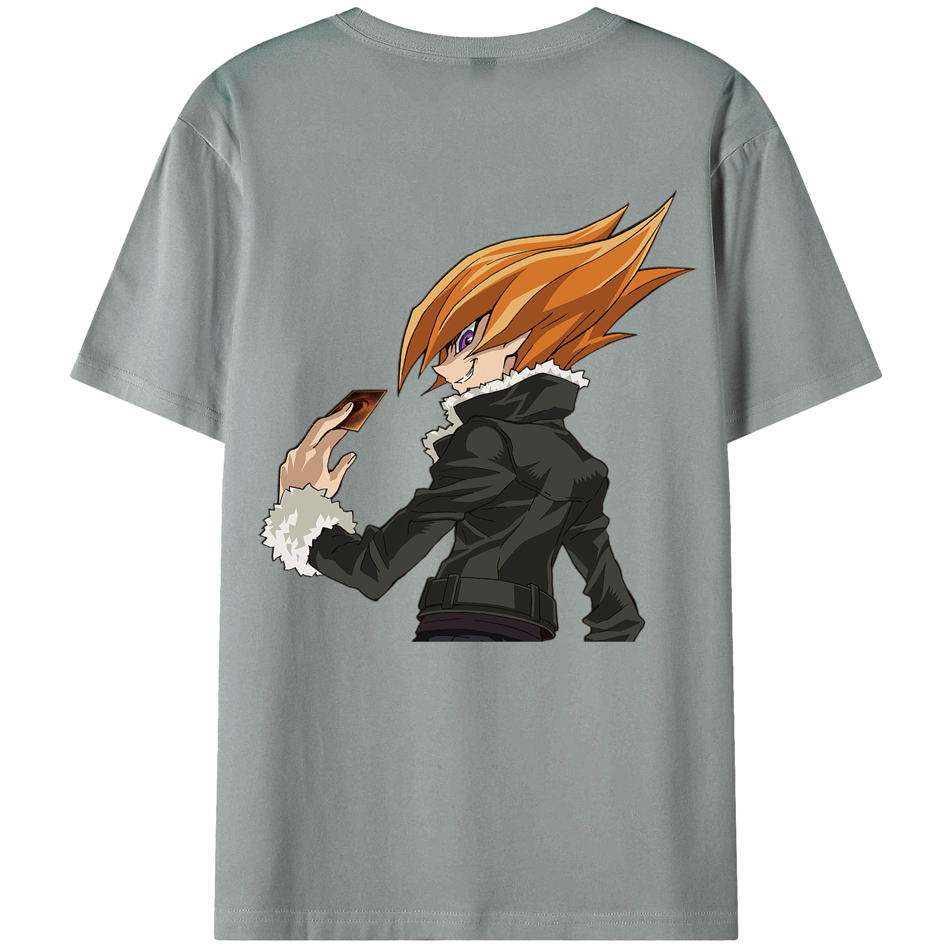 （画像用） 遊☆戯☆王 Yu-Gi-Oh! 綿100％ メンズ半袖Tシャツ（バックプリント） 通気性